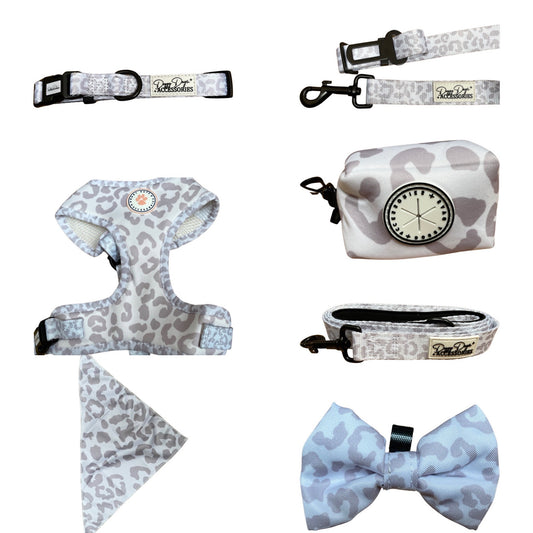Grey Leopard (7-Piece, Full Dog Accessories Set) by Doggy Days